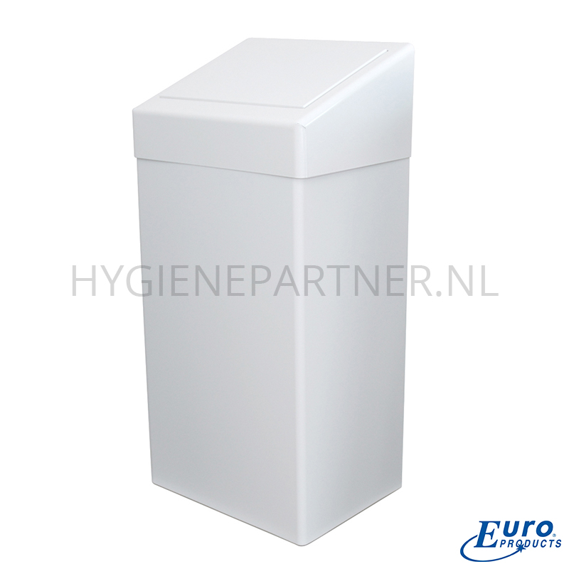 BA011004 Euro Products afvalbak staal met push deksel 50 liter wit