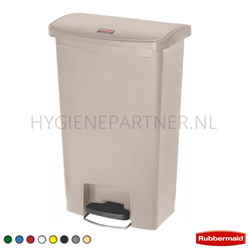 BA011154-61 Rubbermaid Slim Jim Step-on afvalbak kunststof front step 50 liter beige