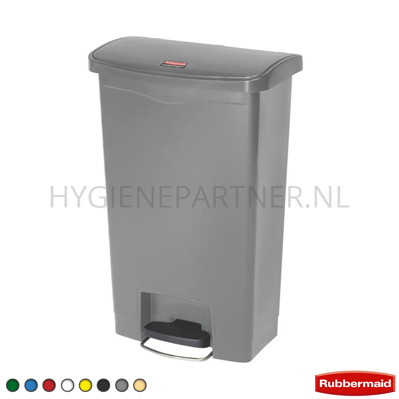 BA011154-95 Rubbermaid Slim Jim Step-on afvalbak kunststof front step 50 liter grijs