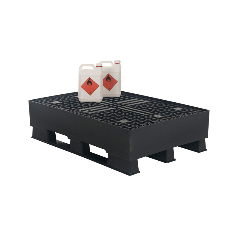 BA151064-90 Opvangpallet met rooster 1200x800x310 mm 120 liter zwart