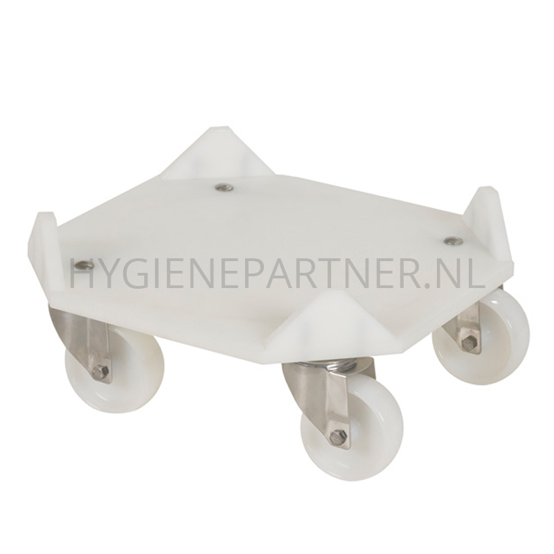 BA411010 Verrijdbaar kunststof onderstel voor ton wit