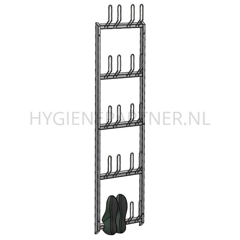 BI051168 Schoenenrek wandmontage RVS