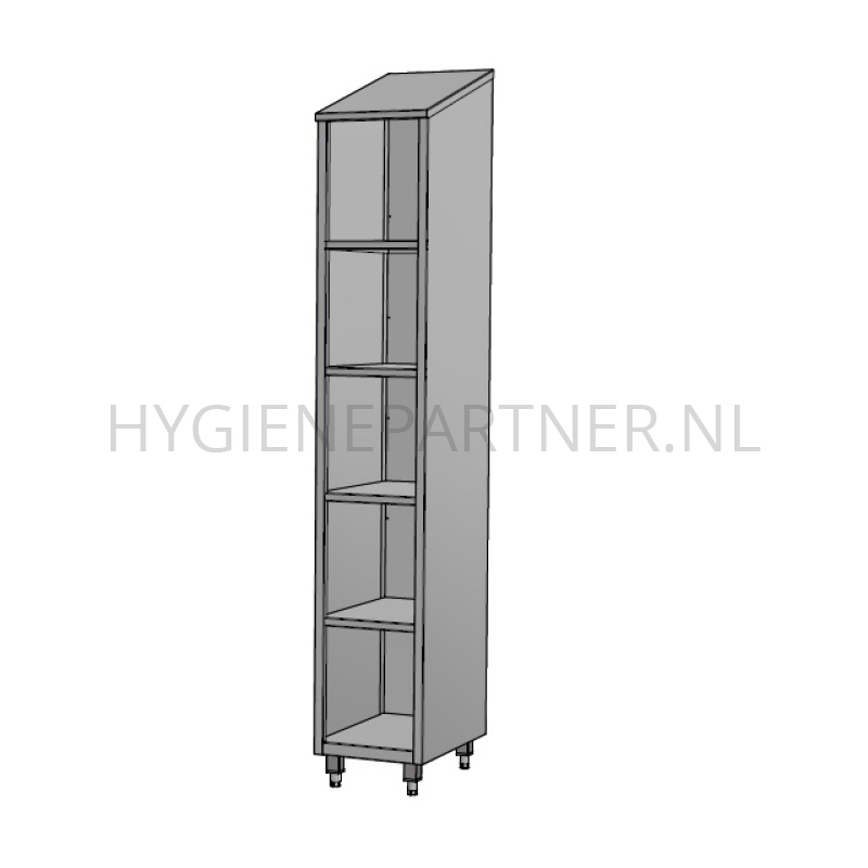 BI051301 Kledingkast 5 open vakken RVS 350x500x1962-2150 mm