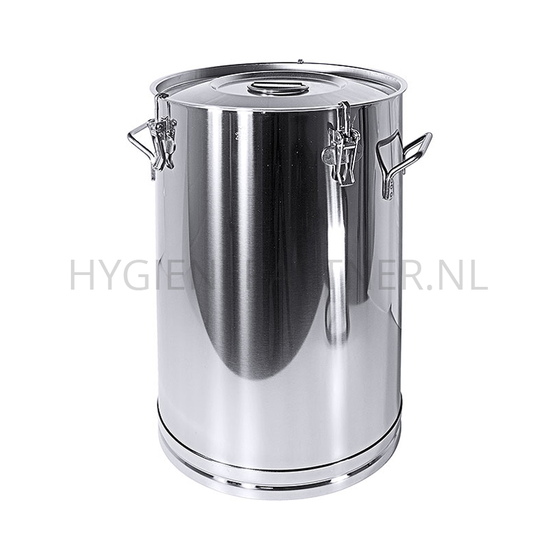DE151136 Container met klemmen en deksel RVS 18/10 ø40x62 cm 75 liter