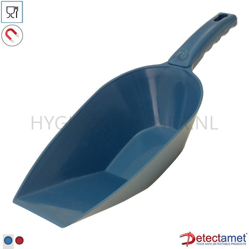 DE251073-30 Handschep met vlakke bodem detecteerbaar blauw
