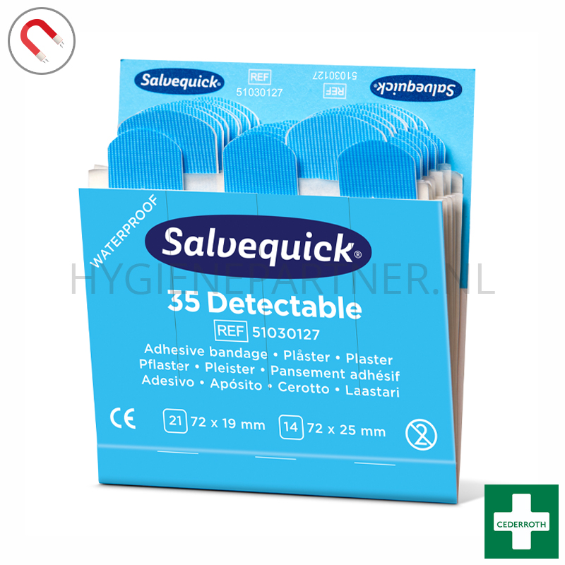 DE891013 Cederroth Salvequick 51030127 pleisters detecteerbaar blauw