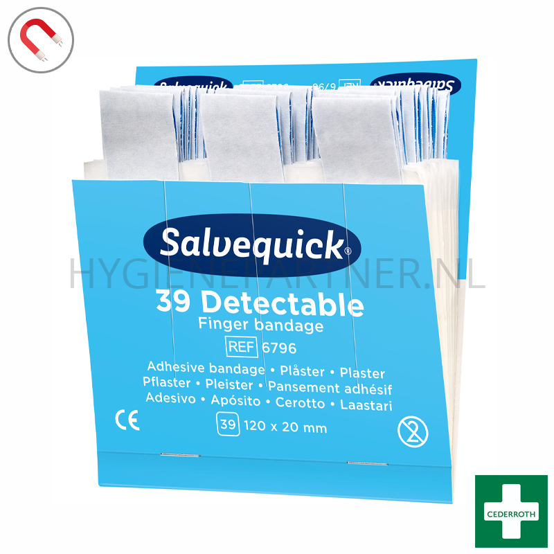 DE891107 Cederroth Salvequick 6796 pleisters detecteerbaar blauw