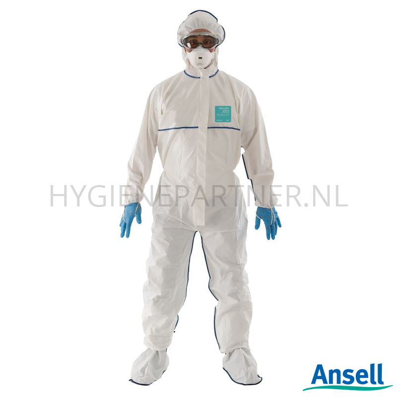 DI051011-50 Ansell AlphaTec 2000 STANDARD SOCO Model 128 wegwerpoverall met capuchon wit