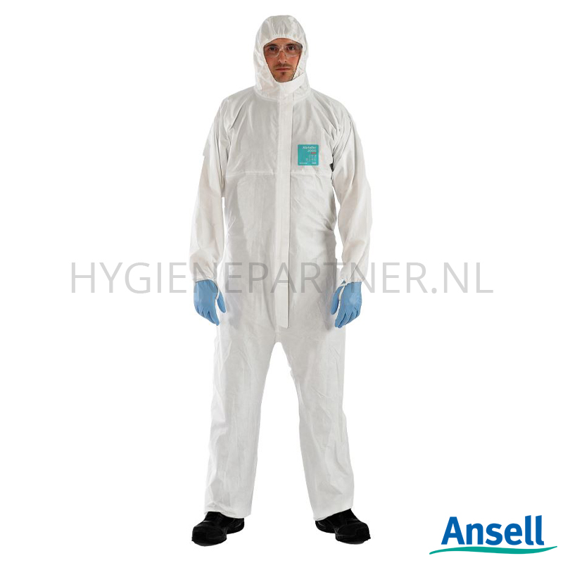 DI051015-50 Ansell AlphaTec 2000 Ts PLUS Model 111 wegwerpoverall met capuchon wit