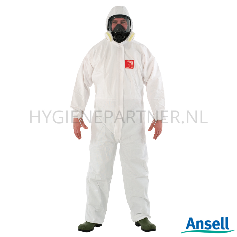 DI051053-50 Ansell AlphaTec 2500 Plus Model 111 wegwerpoverall met capuchon wit