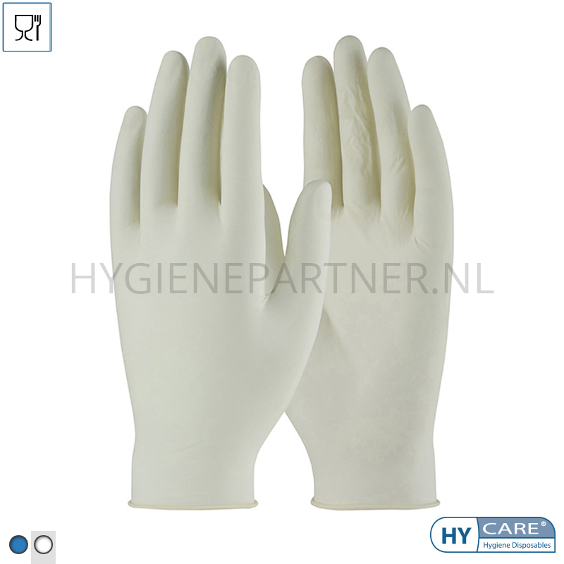DI551001-30 Hycare disposable handschoen latex gepoederd 240 mm blauw