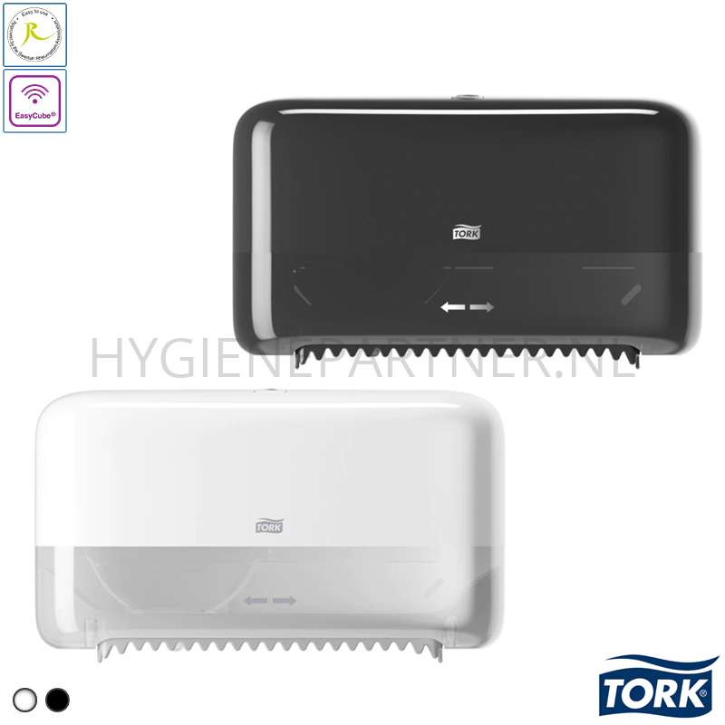 DP101044-50 Tork 558040 Twin Hulsloos Mid-size toiletpapier dispenser Elevation T7 wit