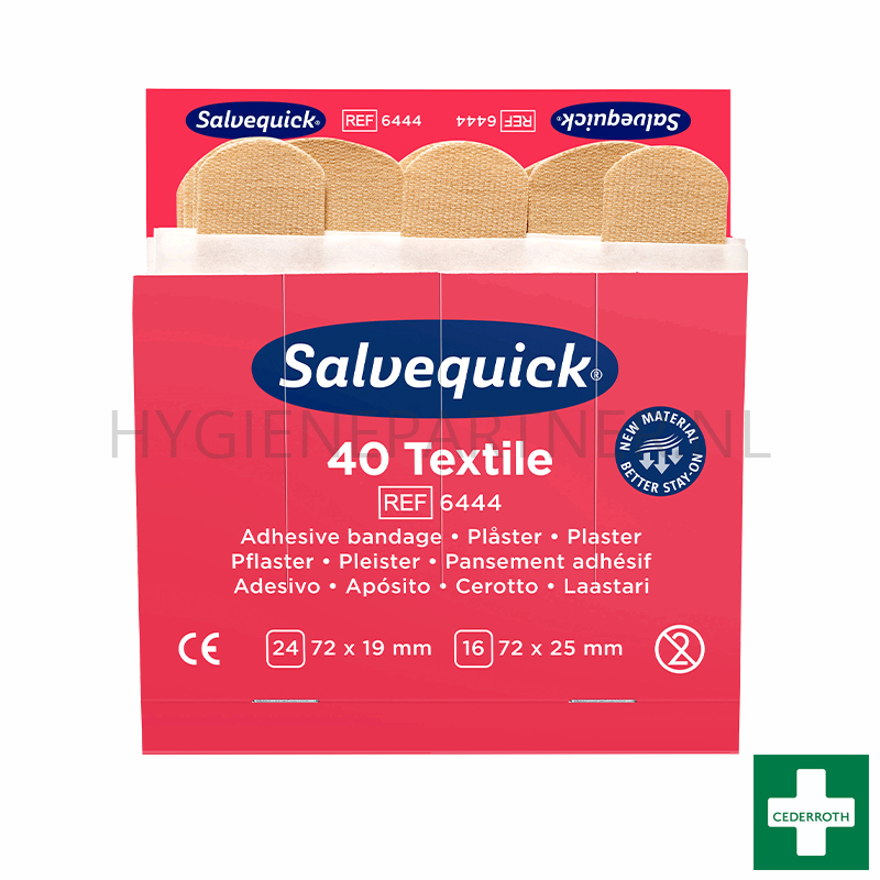 EH101001 Cederroth Salvequick 6444 pleisters textiel
