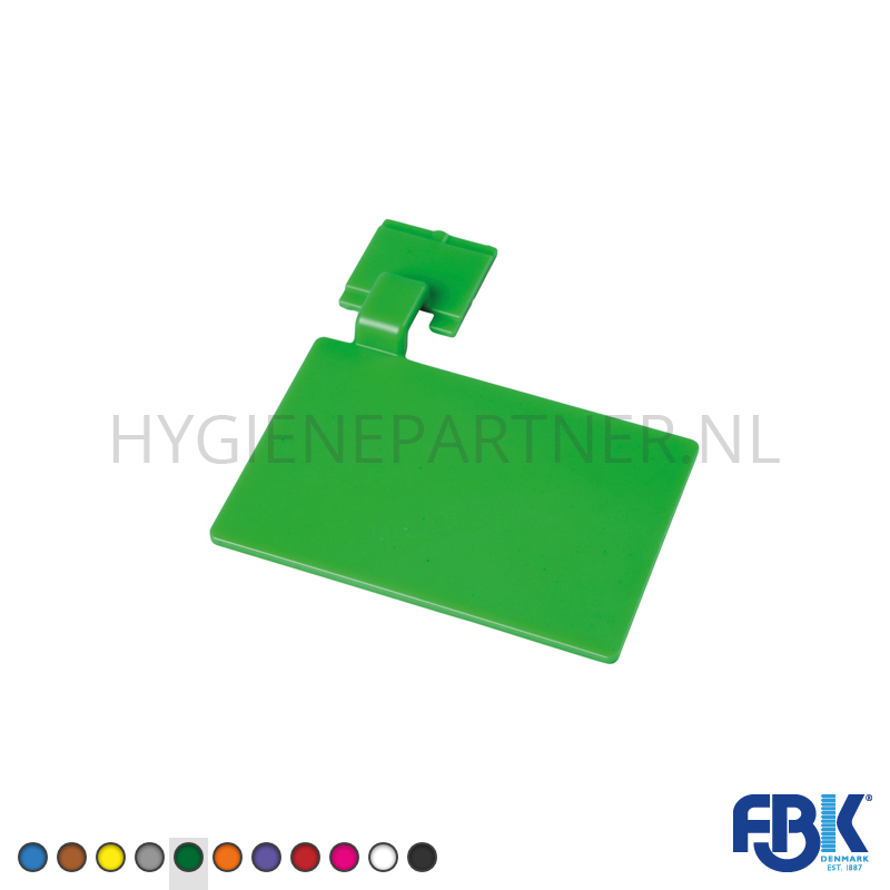 FB551004-20 Bordje voor ophangrail FBK 80002-5 110x75 mm groen