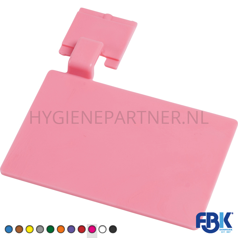FB551004-43 Bordje voor ophangrail FBK 80002-9 110x75 mm roze
