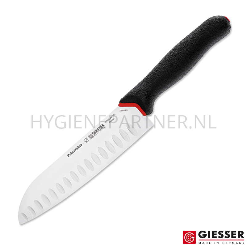 MT081003-90 Koksmes Santoku inkepingen Giesser 218269 wwl lemmet 18 cm zwart