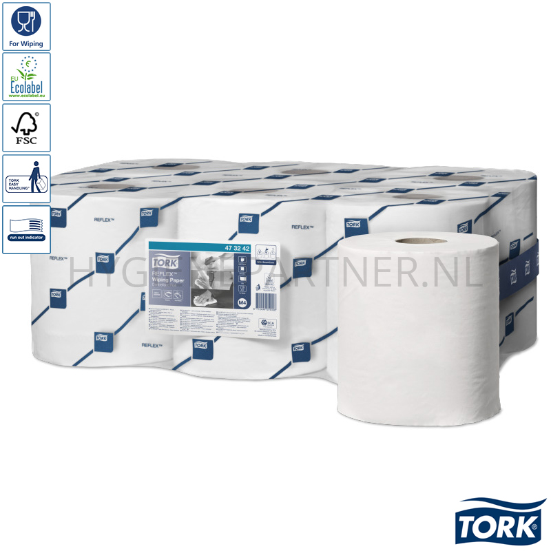PA201040 Tork Reflex Centerfeed poetsrol M4 1-laags 300 meter blauw