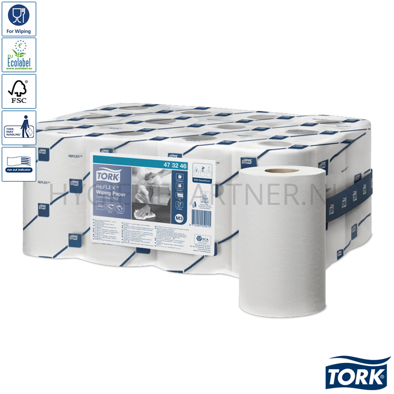 PA201042 Tork poetspapier Reflex Mini Centerfeed 1-laags Advanced M3 wit