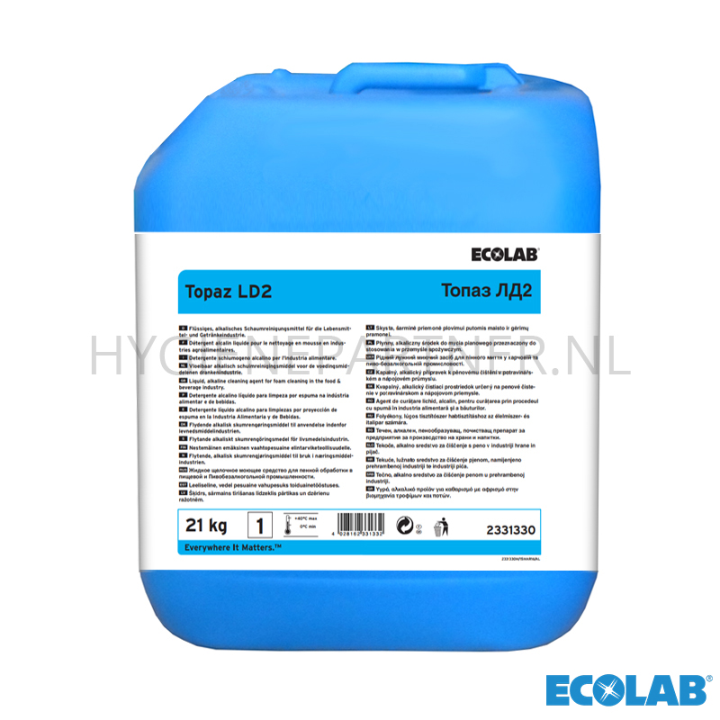 RD051112 Ecolab Topaz LD2 alkalisch reinigingsmiddel 21 kg (B)