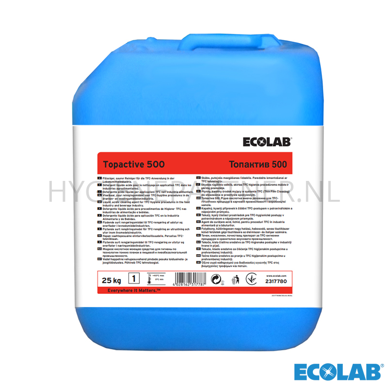 RD051131 Ecolab Topactive 500 vloeibaar zuur reinigingsmiddel jerrycan 25 kg (B)