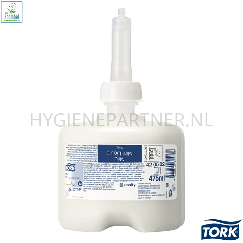 RD601069 Tork Milde Mini vloeibare zeep voor S2 dispenser 475 ml