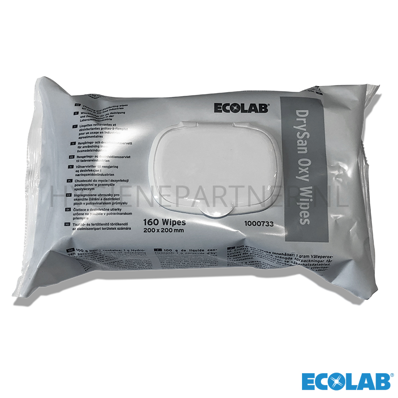RD801056 Ecolab DrySan Oxy Wipes reinigings- en desinfectiedoekjes blauw 6x160 stuks (B)
