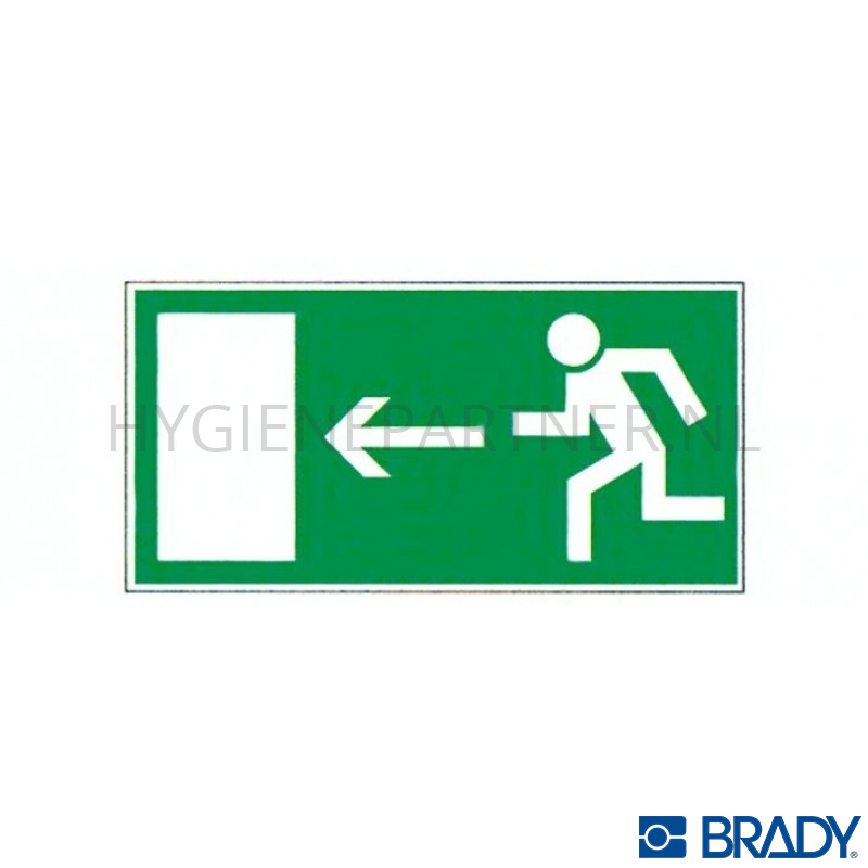 SB051037 Sticker nooduitgang links PIC 358 297x148 mm