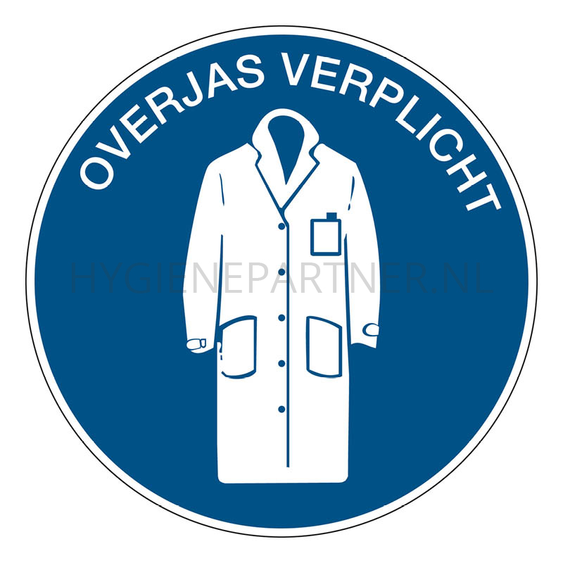 SB051185 Sticker overjas verplicht PIC 1204 rond