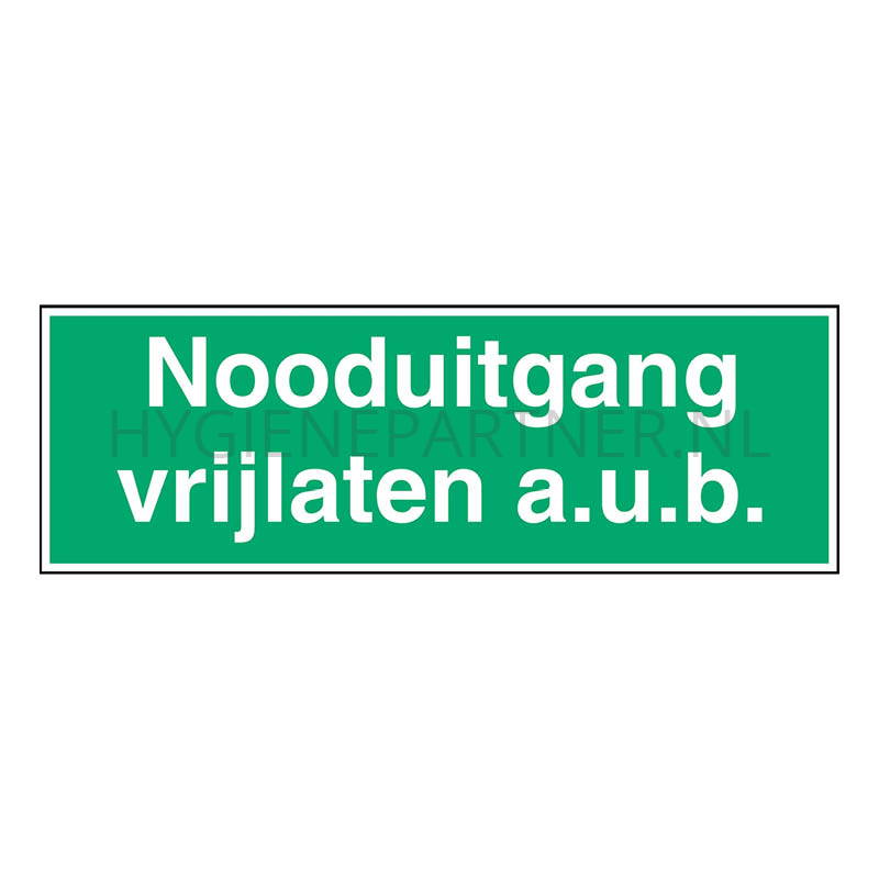 SB051327 Sticker nooduitgang vrijlaten a.u.b.