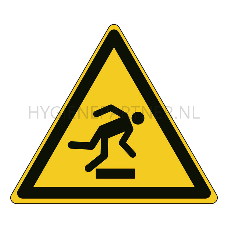 SB051332 Sticker waarschuwing struikelgevaar W007 100x87 mm