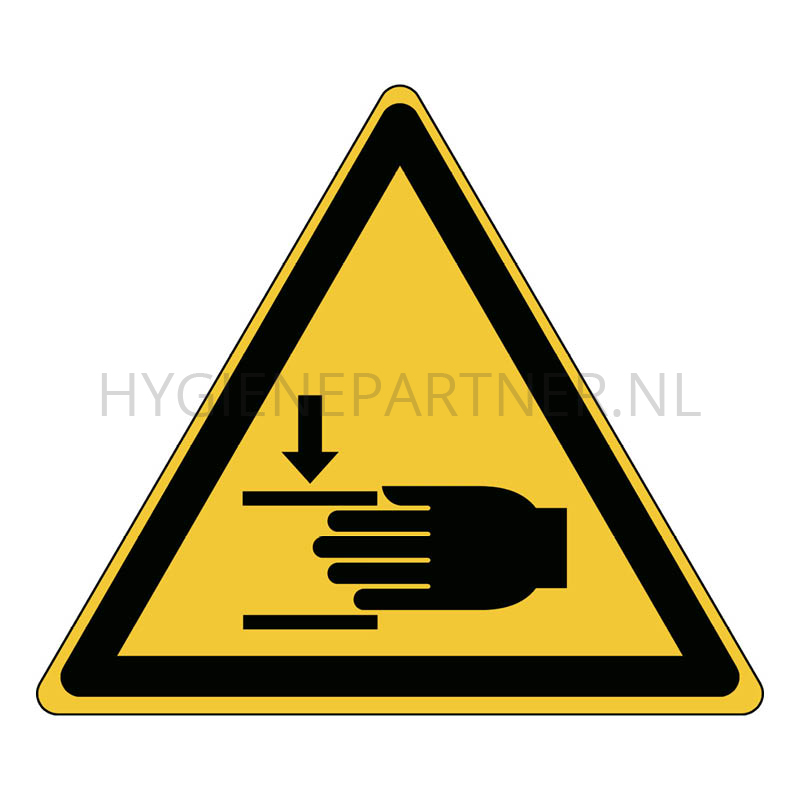 SB051342 Sticker waarschuwing verwondingen aan de hand W024