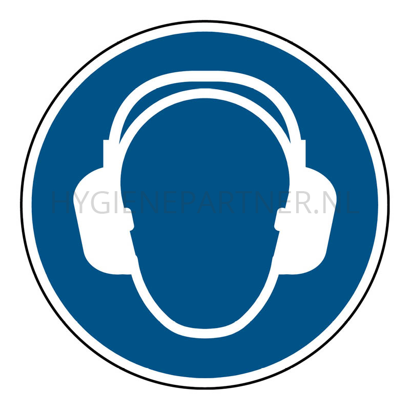 SB051400 Sticker gehoorbescherming verplicht M003 rond