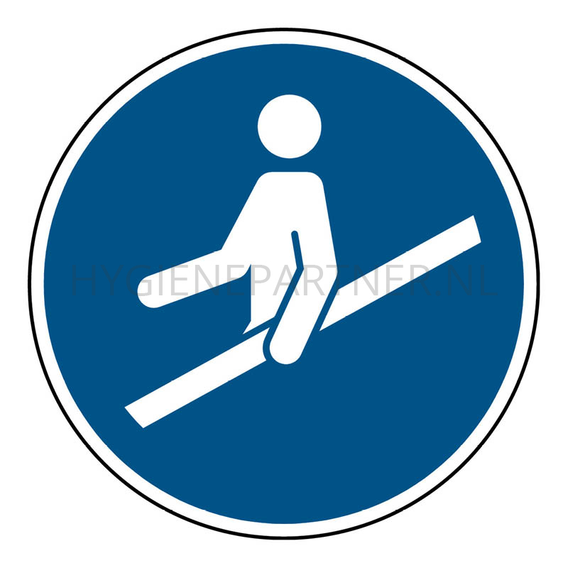 SB051494 Sticker hand aan de reling verplicht M012 rond