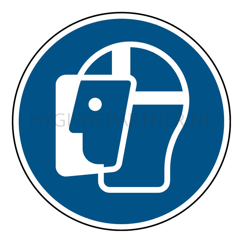 SB051558 Sticker gelaatsbescherming verplicht M013 rond