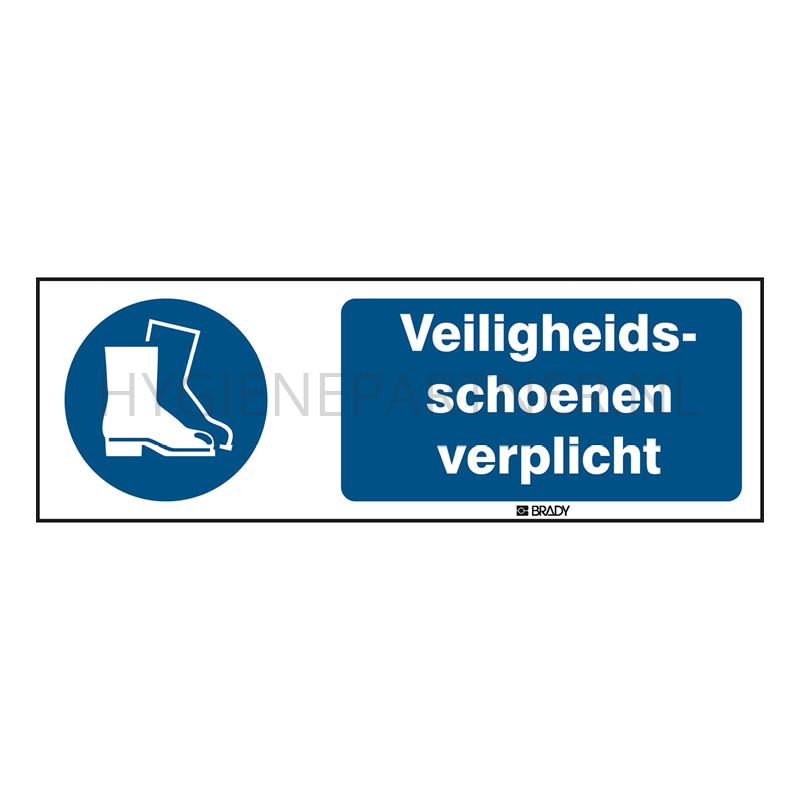 SB051601 Sticker veiligheidsschoenen verplicht M008 horizontaal
