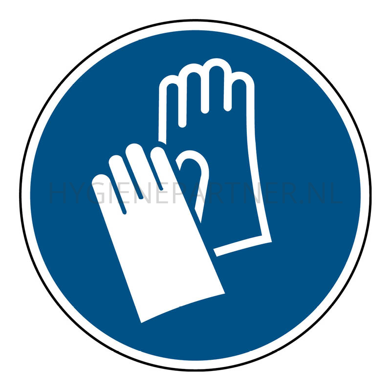 SB051618 Sticker veiligheidshandschoenen verplicht M009 rond