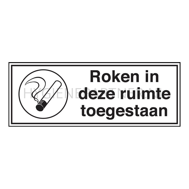 SB052061 Sticker roken in deze ruimte toegestaan STN 744 297x105 mm