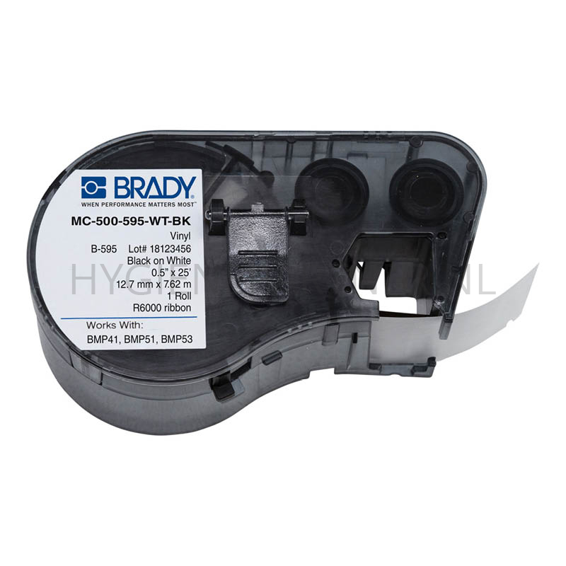 SB501035-50 Label Brady MC-500-595-WT-BK 12,7 mm zwart op wit