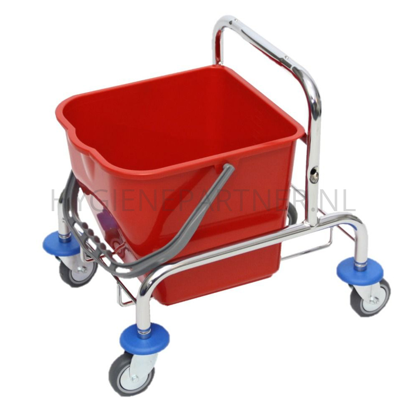WM601001 Rolemmer verchroomd met enkele 17 liter emmer