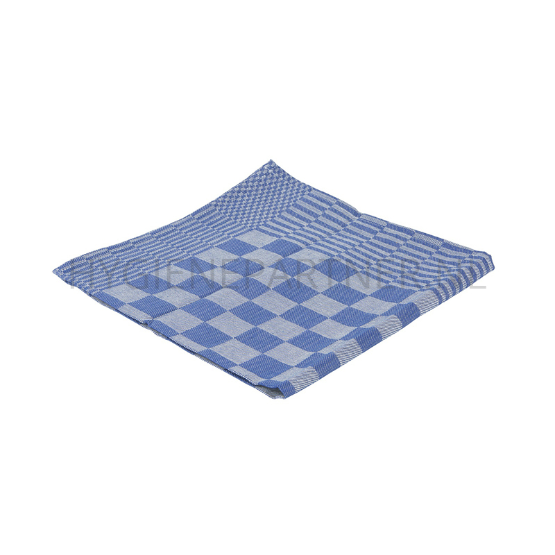 WM701120-30 Theedoek geblokt 65x65 cm blauw