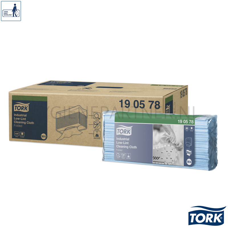 WM701126-30 Tork reinigingsdoeken Industrial Low-Lint non-woven W4 blauw