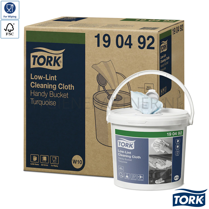 WM701132-30 Tork Low-Lint Cleaning Cloth poetsdoekrol in emmer 1-laags blauw