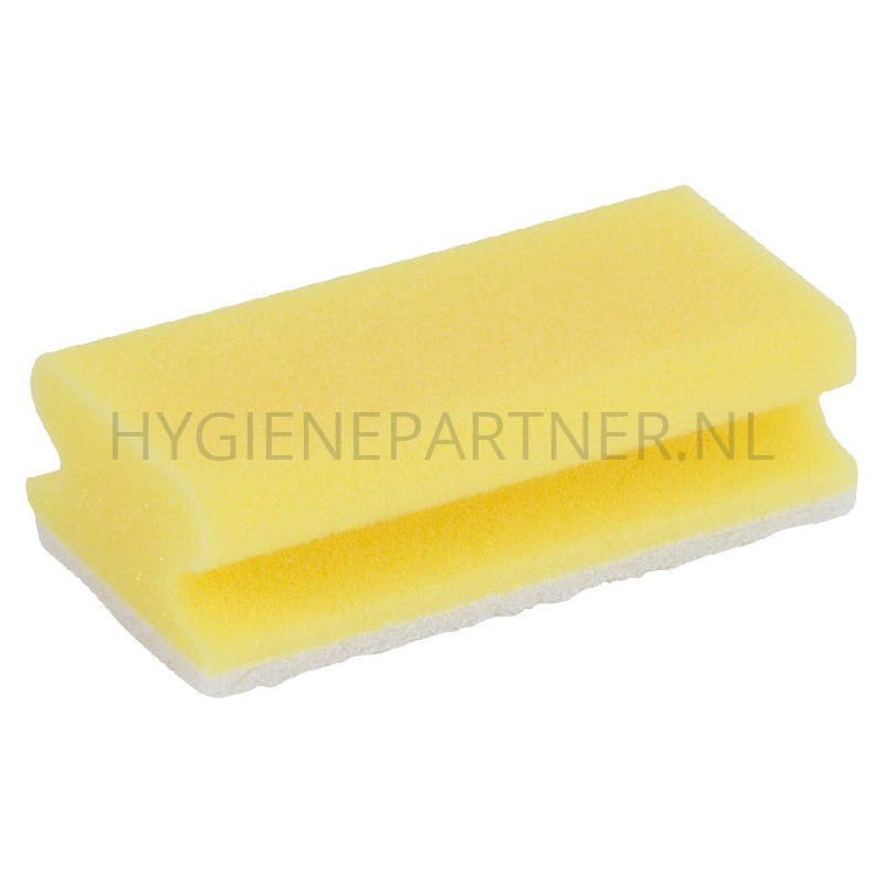 WM751028 Schuurspons met handgreep 140x70x45 mm geel-wit