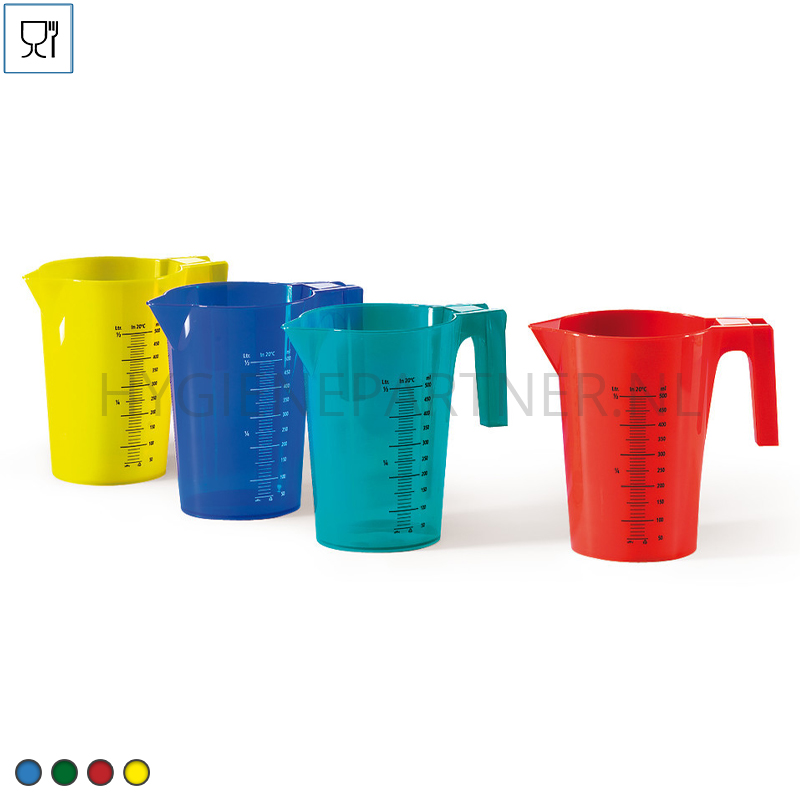 WM801016-30 Maatbeker PP 500 ml transparant blauw