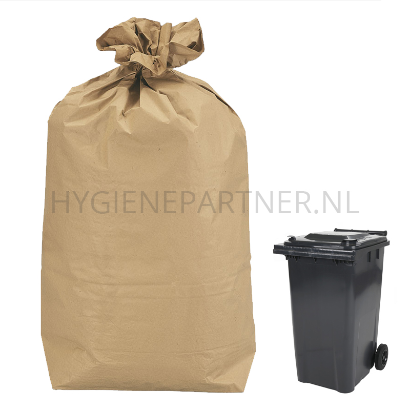 ZF991002 Papieren afvalzak 115x140 cm 240 liter bruin