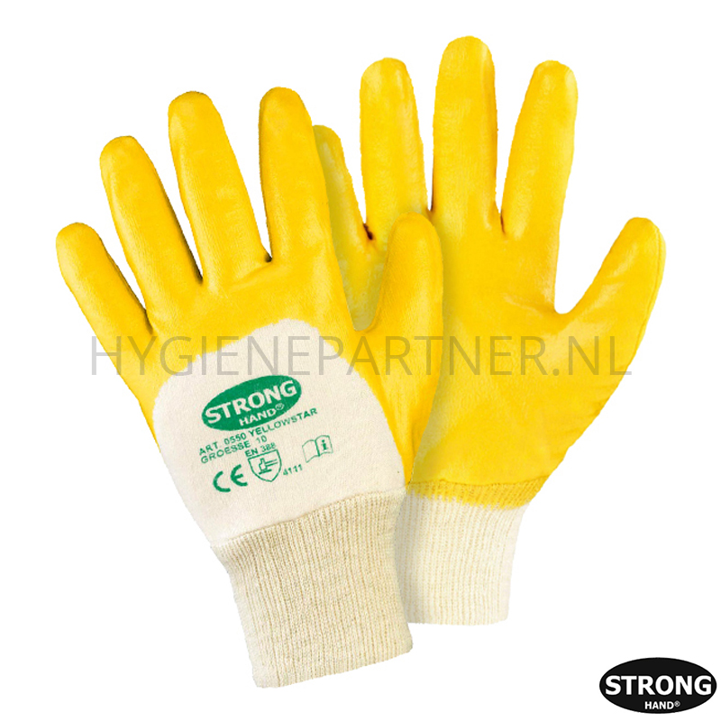 PB601061-60 Stronghand Yellowstar handschoen nitril mechanische bescherming
